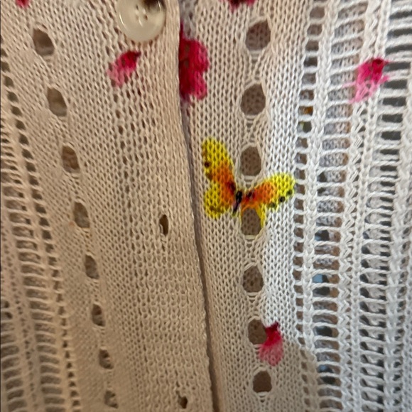 Floral Embroidered Women's Cardigan - Cream - Picture 5 of 7